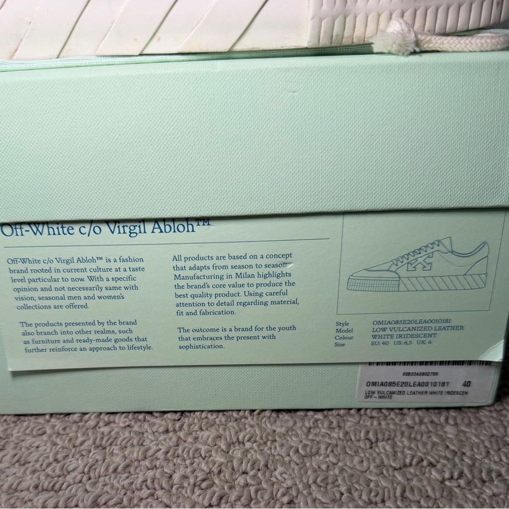 Off White Vulcanized Eco Canvas Sneakers - Picture 3 of 11